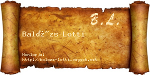 Balázs Lotti névjegykártya